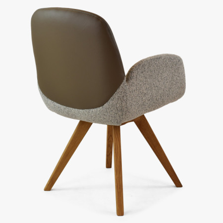 Dubový Drehstuhl, Stoff + grau-braun