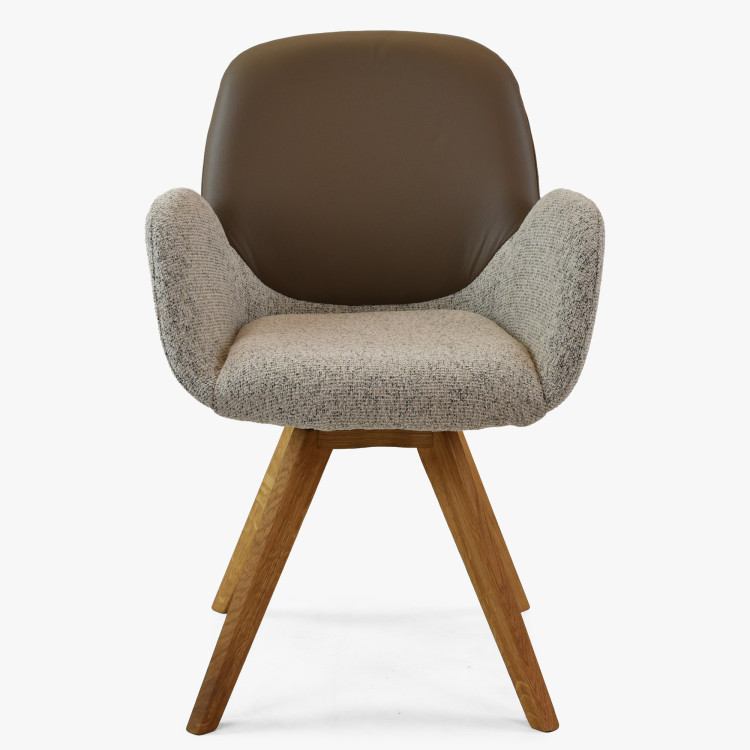 Dubový Drehstuhl, Stoff + grau-braun