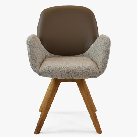 Dubový Drehstuhl, Stoff + grau-braun