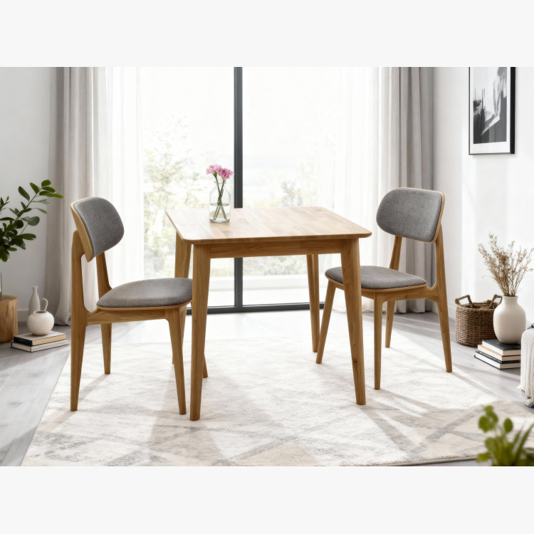 Jedezimmerset für zwei – Tisch und Stühle aus Eichenholz