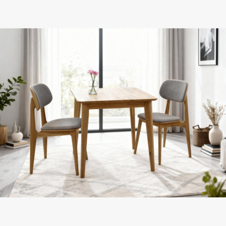 Jedezimmerset für zwei – Tisch und Stühle aus Eichenholz