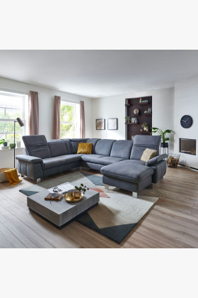 Planungs-Sitzgarnitur in U-Form mit Funktionen Magma - Ottoman links 2