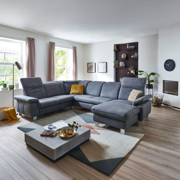 Planungs-Sitzgarnitur in U-Form mit Funktionen Magma - Ottoman links