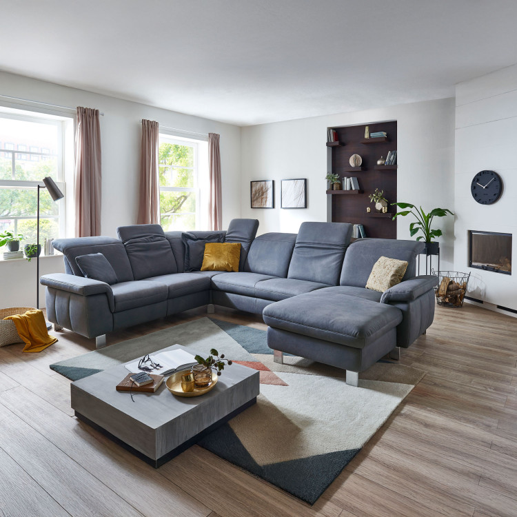 Planungs-Sitzgarnitur in U-Form mit Funktionen Magma - Ottoman links