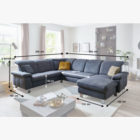 Planungs-Sitzgarnitur in U-Form mit Funktionen Magma - Ottoman links