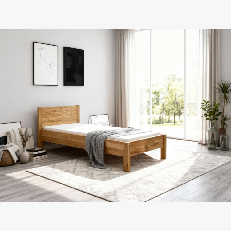 Einzel- oder Doppelbett aus Eiche 90 x 200 cm – robust & massiv
