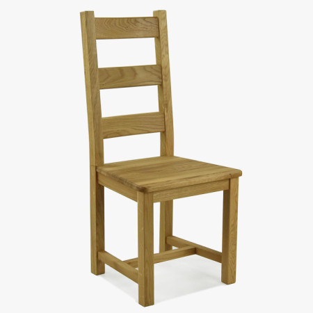 Massiver Stuhl aus Eiche, Ledder