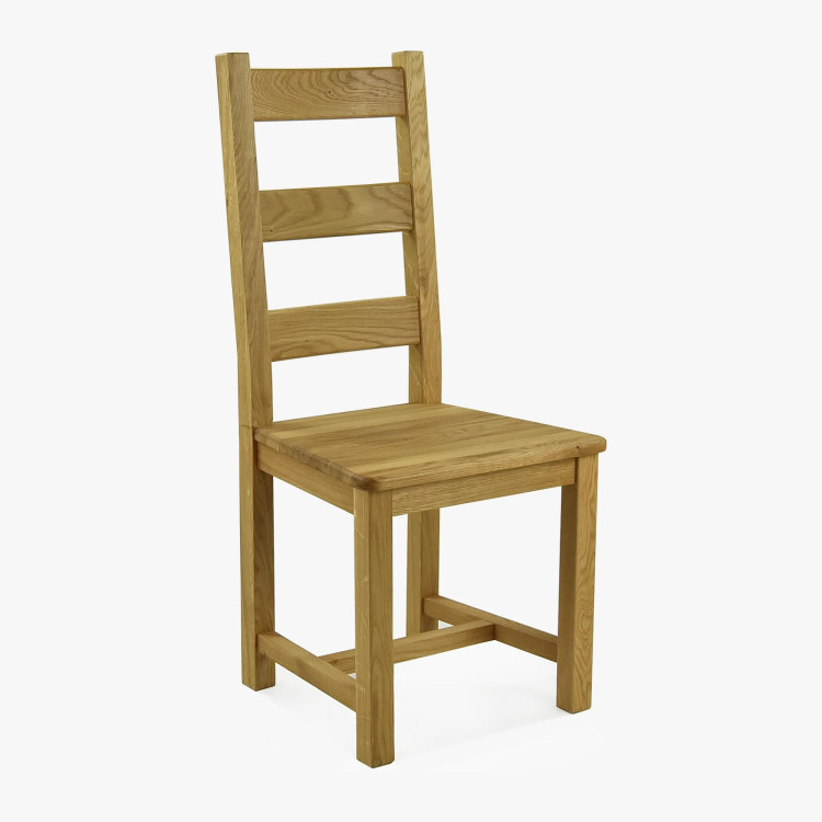 Massiver Stuhl aus Eiche, Ledder