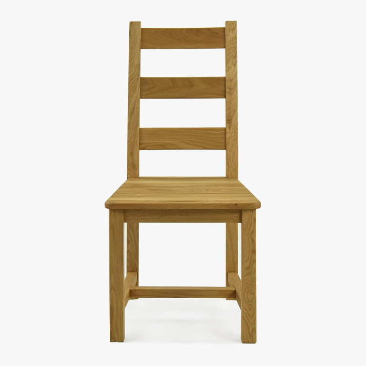 Massiver Stuhl aus Eiche, Ledder