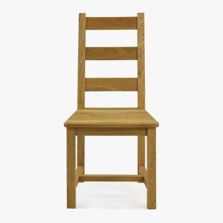 Massiver Stuhl aus Eiche, Ledder