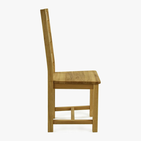 Massiver Stuhl aus Eiche, Ledder