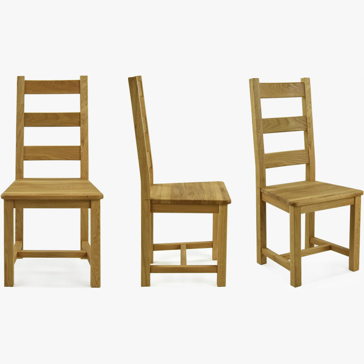 Massiver Stuhl aus Eiche, Ledder