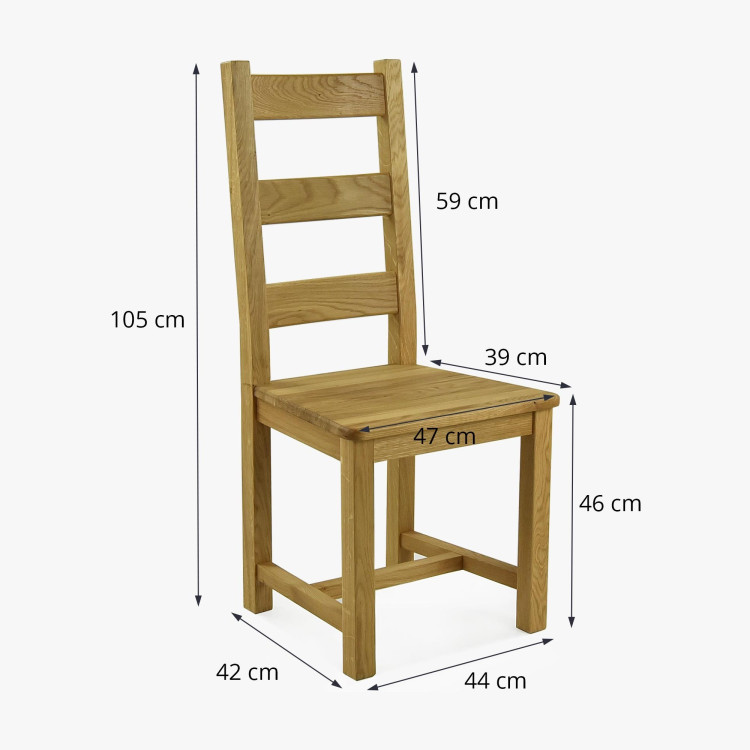 Massiver Stuhl aus Eiche, Ledder