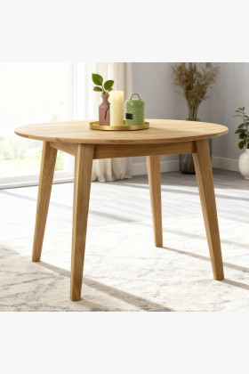 Runder Esstisch Massiv Eiche, Janov 90 cm