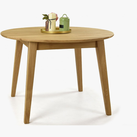 Runder Esstisch Massiv Eiche, Janov 90 cm