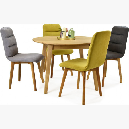 Runder Esstisch Massiv Eiche, Janov 90 cm