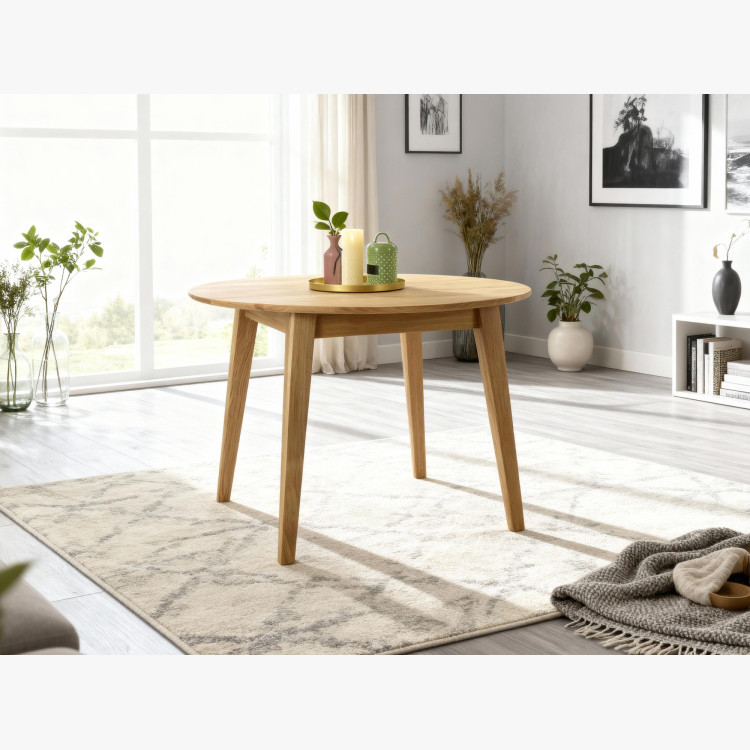 Runder Esstisch Massiv Eiche, Janov 90 cm