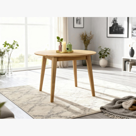 Runder Esstisch Massiv Eiche, Janov 90 cm