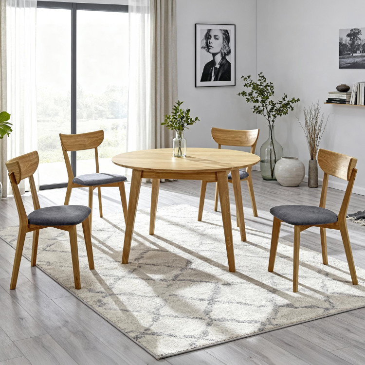 Runder Esstisch Massiv Eiche, Janov 90 cm