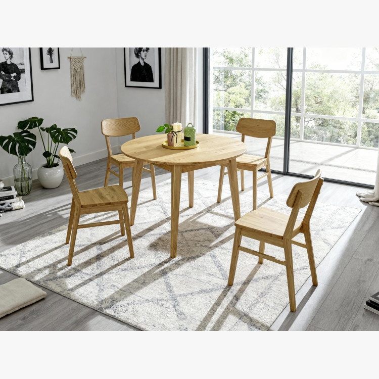 Runder Esstisch Massiv Eiche, Janov 90 cm