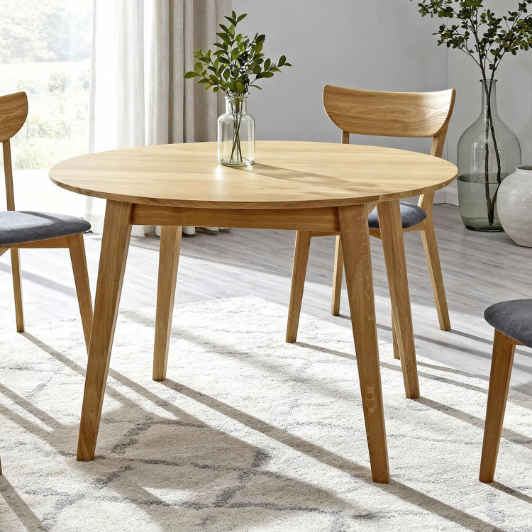 Runder Esstisch Massiv Eiche, Janov 90 cm