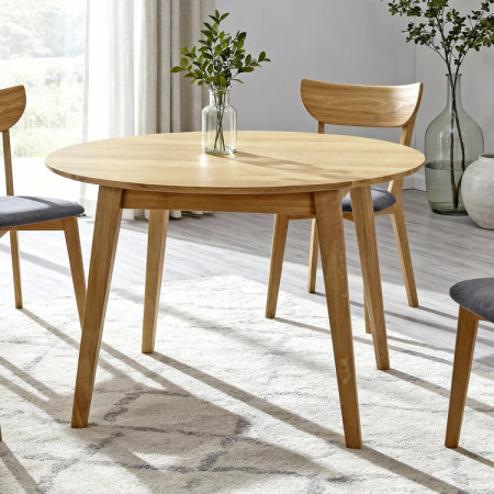 Runder Esstisch Massiv Eiche, Janov 90 cm