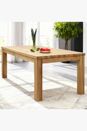 Massiver Eichen-Esstisch 200x100 cm, natürliche Eiche, 4 cm