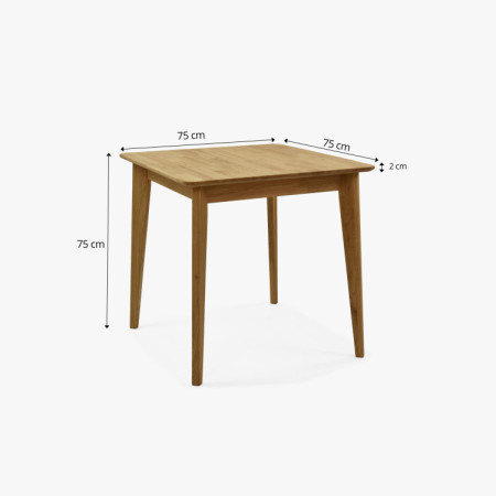 Člärförmiger Holztisch 75 x 75 cm
