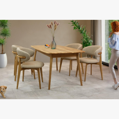 Luxuriöser Eichentisch 160 x 90 cm mit Ausziehfunktion