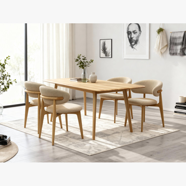 Luxuriöser Eichentisch 160 x 90 cm mit Ausziehfunktion