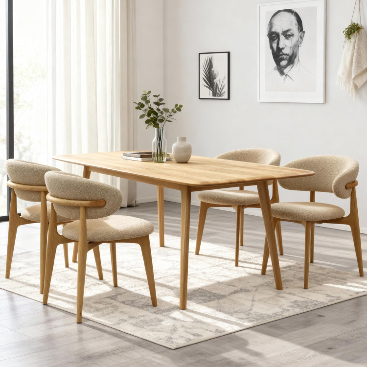 Luxuriöser Eichentisch 160 x 90 cm mit Ausziehfunktion