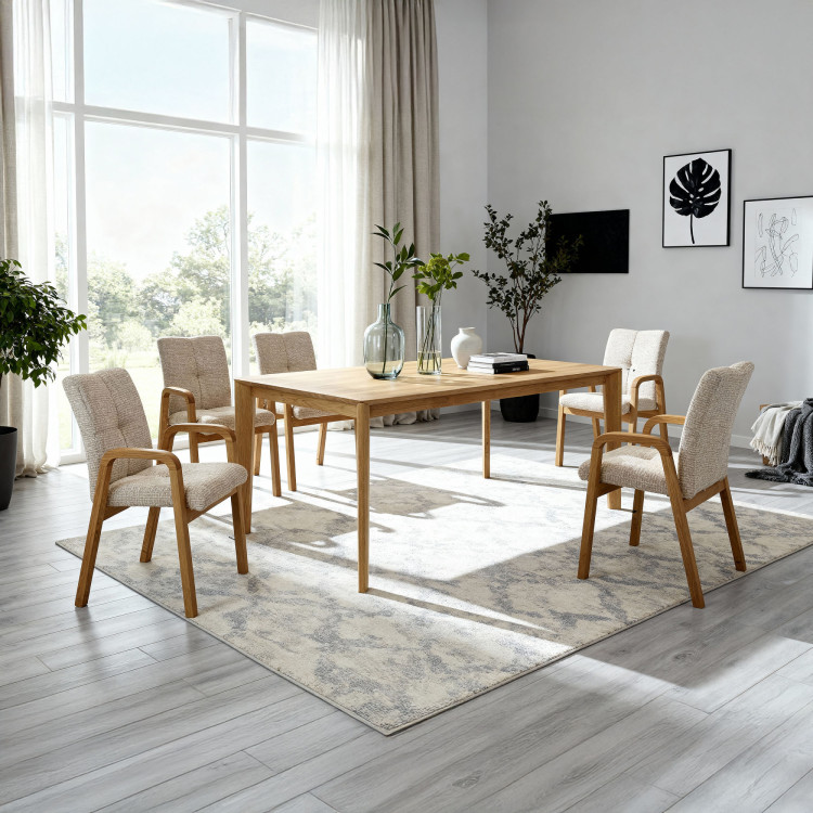 Dubesst Esstisch Oslo 180 × 90 cm mit Stühlen Ori