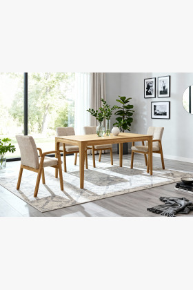 Rozklappbarer Esstisch Lukas 180x90 und Stuhl Ori 2