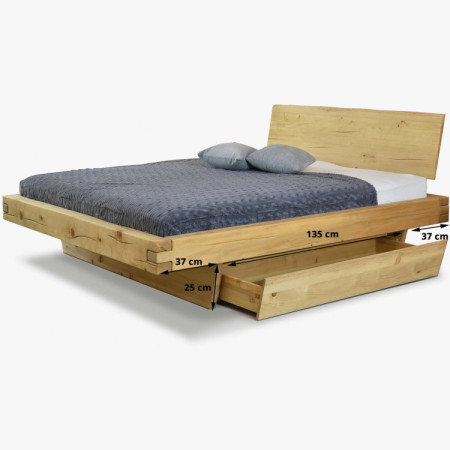 Massives Bett Matúš 160x200 cm aus Fichte für 2 Personen