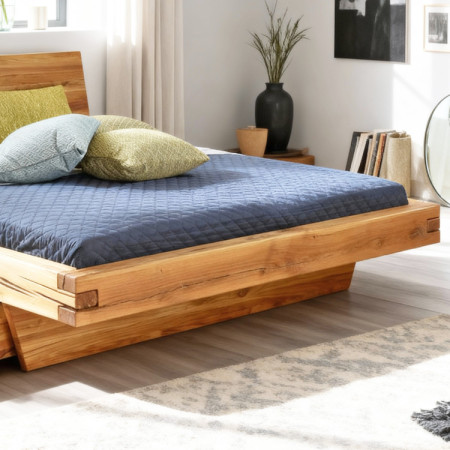 Dubett aus Balken natur Matus 140 x 200 cm Massivholzbett