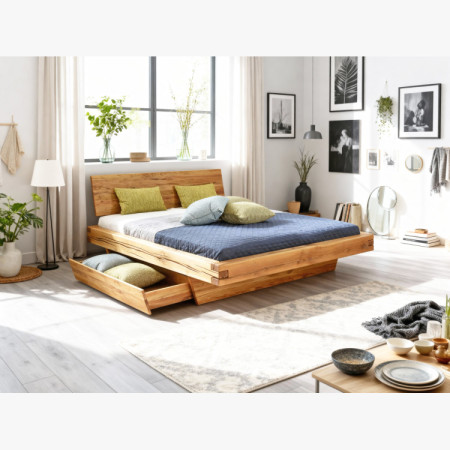 Dubett aus Balken natur Matus 140 x 200 cm Massivholzbett