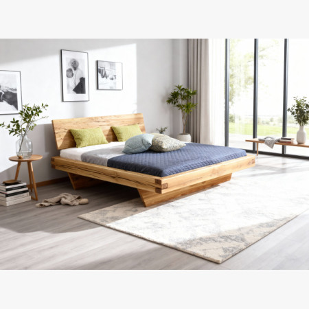 Dubett aus Balken natur Matus 140 x 200 cm Massivholzbett