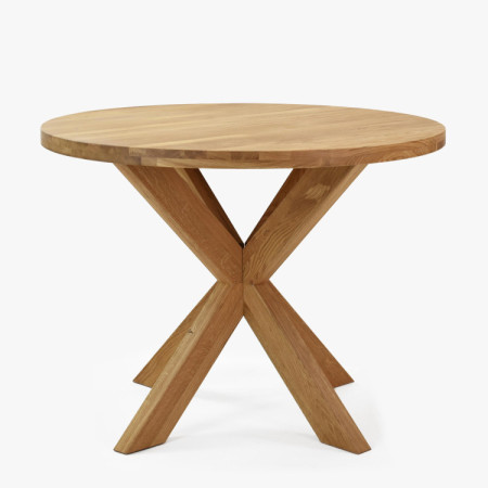 Holztisch rund mit gekreuzten Beinen Ø100 cm