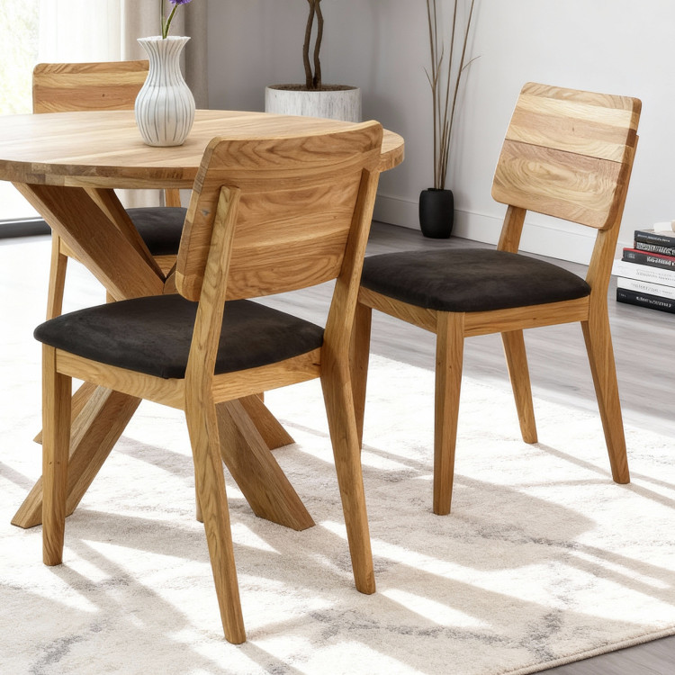 Holztisch rund mit gekreuzten Beinen Ø100 cm