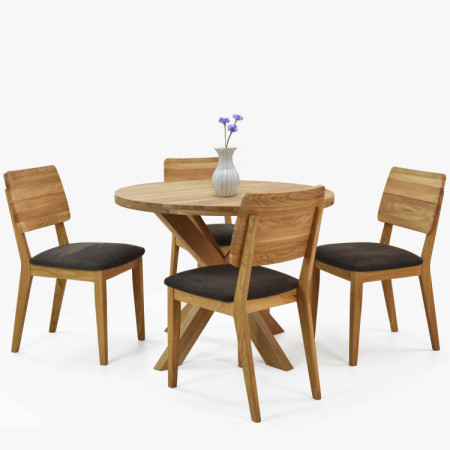 Holztisch rund mit gekreuzten Beinen Ø100 cm