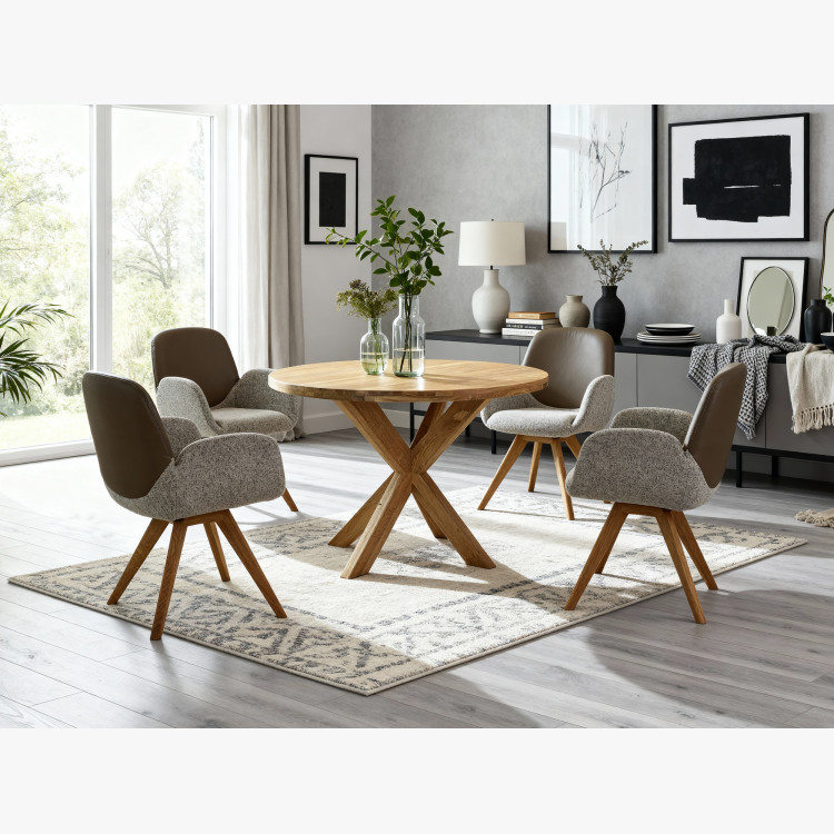 Holztisch rund mit gekreuzten Beinen Ø100 cm