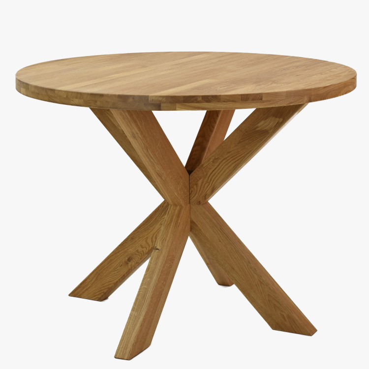 Holztisch rund mit gekreuzten Beinen Ø100 cm