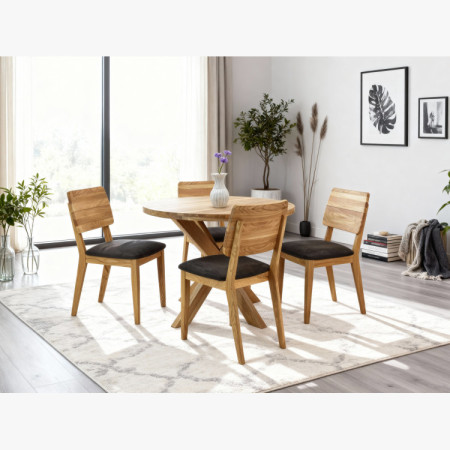 Holztisch rund mit gekreuzten Beinen Ø100 cm