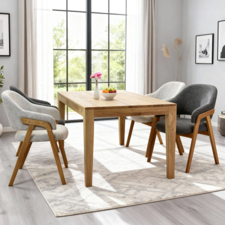 Massivholz Ausziehbarer Eiche Tisch 160 - 210 cm