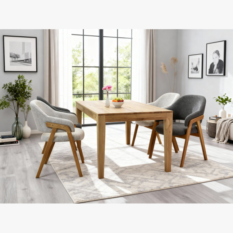 Massivholz Ausziehbarer Eiche Tisch 160 - 210 cm