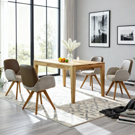 Massivholz Ausziehbarer Eiche Tisch 160 - 210 cm