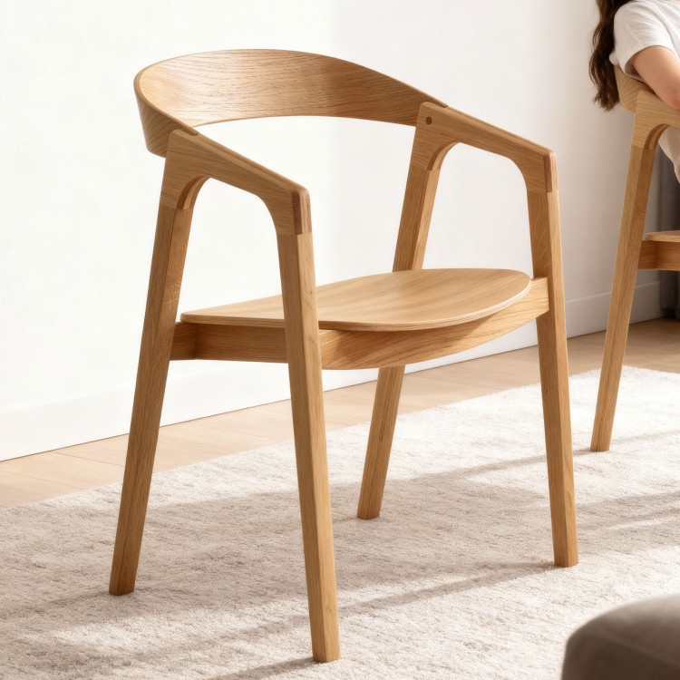 Jídelní set Eichenholz Tisch Robi 160 x 90 und Designstühle Brando