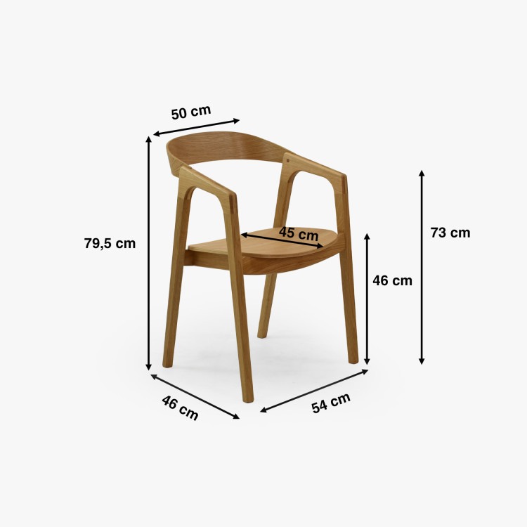 Jídelní set Eichenholz Tisch Robi 160 x 90 und Designstühle Brando