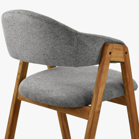 Eichenstuhl mit Armlehnen, grau