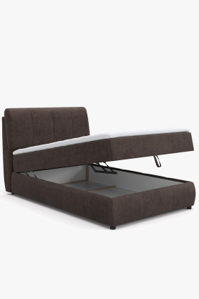 Kontinentales Bett mit Stauraum 120 x 200 cm - Braun 2